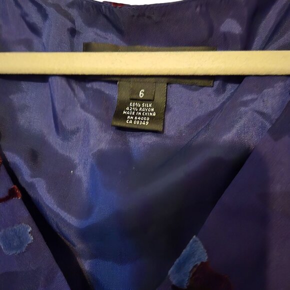 Babydoll Witchy Whimsigoth Purple/burgundy/blue Maxi Dress Velvet Floral Size 6 - Picture 6 of 9